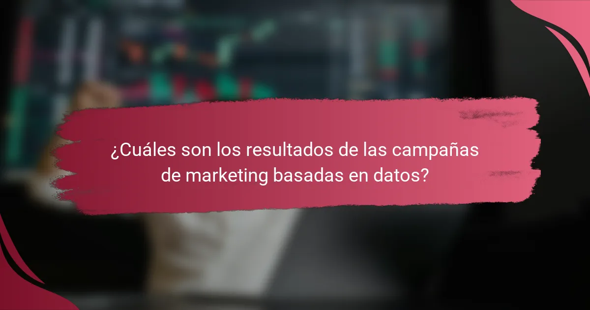 ¿Cuáles son los resultados de las campañas de marketing basadas en datos?